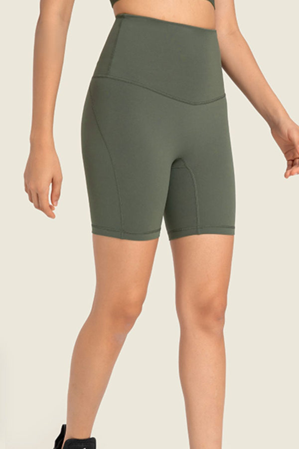 Seamless High-Rise Wide Waistband Biker Shorts-Teresa's Fashionista LLC