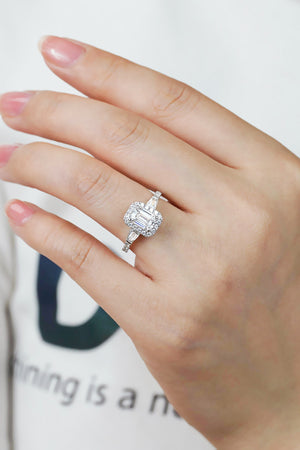 1 Carat Moissanite Geometric 925 Sterling Silver Ring-Teresa's Fashionista LLC