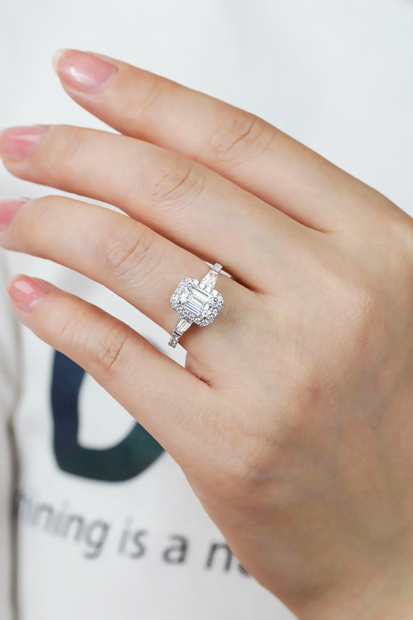 1 Carat Moissanite Geometric 925 Sterling Silver Ring-Teresa's Fashionista LLC