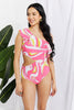 Marina West Swim Vitamin C Asymmetric Cutout Ruffle Swimsuit in Pink-Teresa's Fashionista LLC