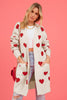 Heart Graphic Open Front Cardigan with Pockets-Teresa's Fashionista LLC