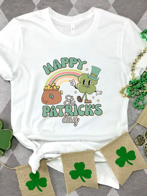 HAPPY ST PATRICK'S DAY Round Neck T-Shirt-Teresa's Fashionista LLC