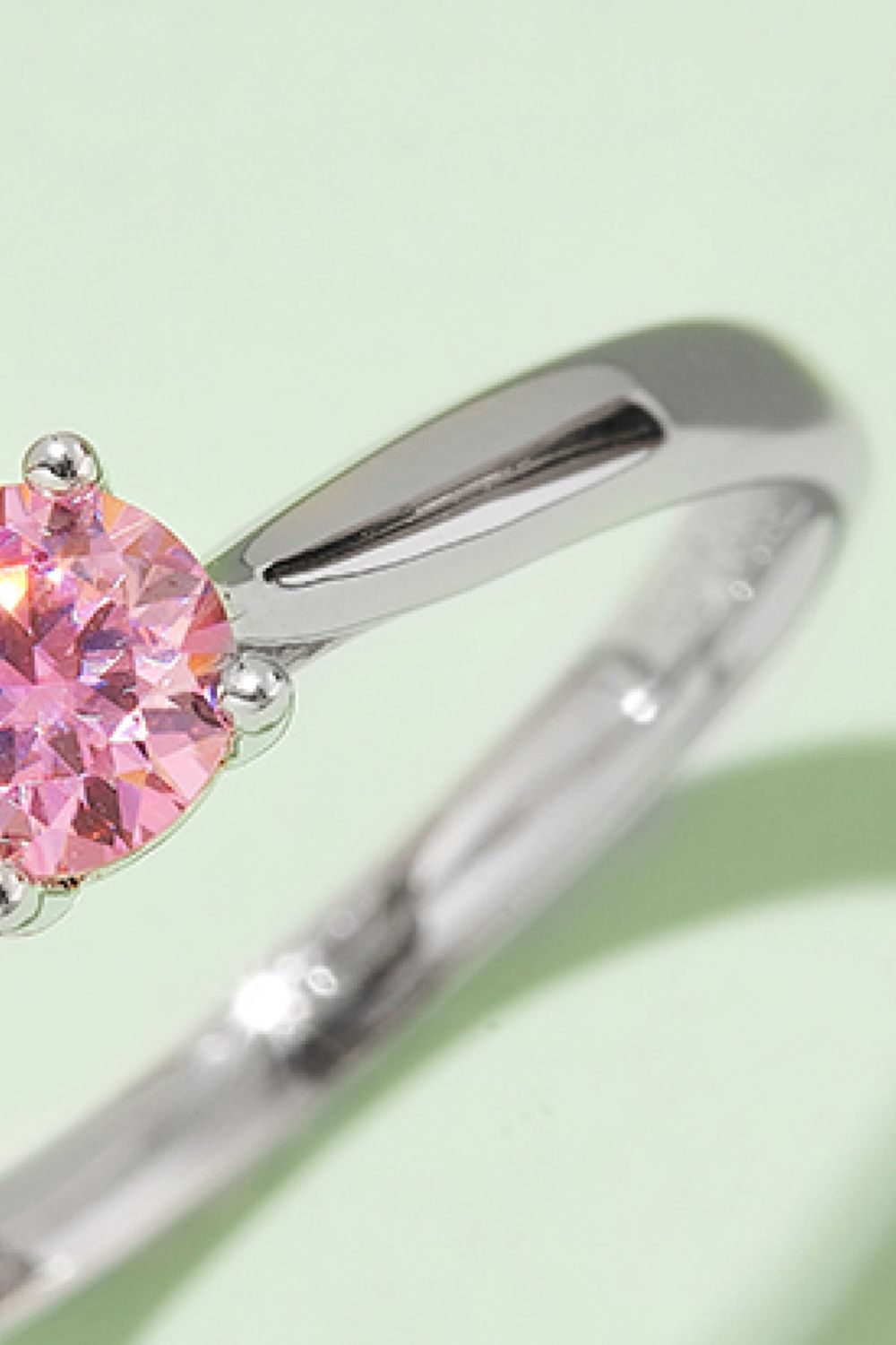 Moissanite Contrast 925 Sterling Silver Solitaire Ring-Teresa&#39;s Fashionista LLC