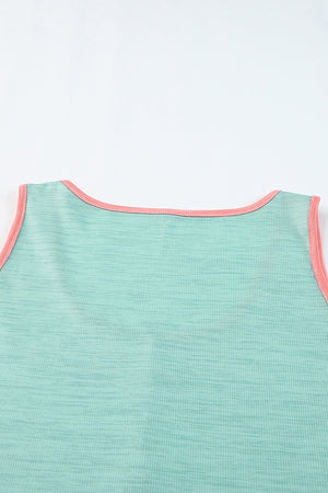 Leopard Color Block Decorative Button Tank-Teresa's Fashionista LLC