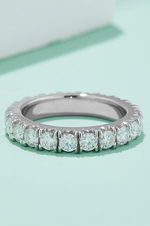 2.3 Carat Moissanite 925 Sterling Silver Eternity Ring-Teresa's Fashionista LLC