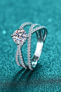 1 Carat Moissanite Crisscross Ring-Teresa's Fashionista LLC
