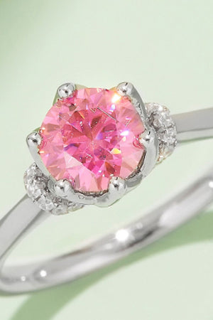 1 Carat Moissanite Contrast 925 Sterling Silver Ring-Teresa's Fashionista LLC