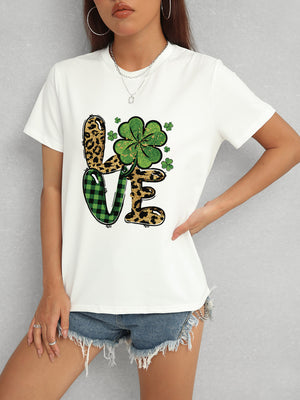 LOVE Round Neck Short Sleeve T-Shirt-Teresa's Fashionista LLC