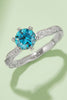1 Carat Moissanite Contrast 925 Sterling Silver Ring-Teresa's Fashionista LLC