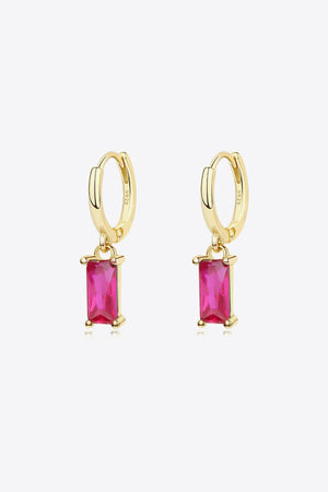 Retro 925 Sterling Silver Cubic Zirconia Drop Earrings-Teresa's Fashionista LLC