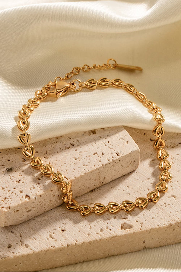 Heart Chain Lobster Clasp Bracelet-Teresa's Fashionista LLC
