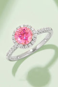 1 Carat Moissanite 925 Sterling Silver Halo Ring-Teresa's Fashionista LLC