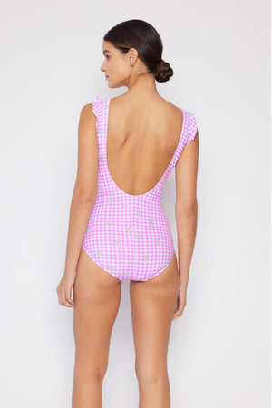 Marina West Swim Full Size Float On Ruffle Faux Wrap One-Piece in Carnation Pink-Teresa's Fashionista LLC