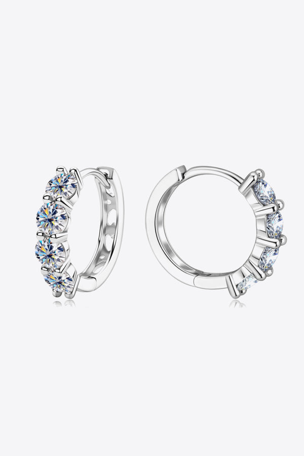 2.4 Carat Moissanite Huggie Earrings-Teresa's Fashionista LLC