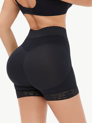 Full Size Zip-Up Lace Trim Shaping Shorts-Teresa's Fashionista LLC