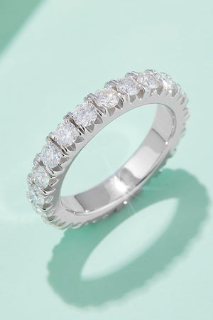 2.3 Carat Moissanite 925 Sterling Silver Eternity Ring-Teresa's Fashionista LLC
