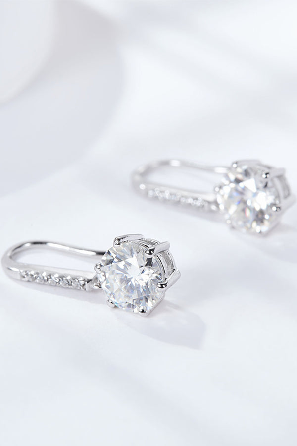 6-Prong Moissanite Drop Earrings-Teresa's Fashionista LLC