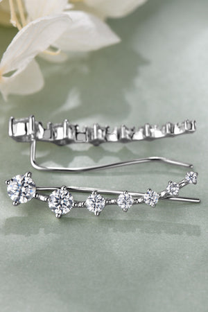 1.9 Carat Moissanite 925 Sterling Silver Earrings-Teresa's Fashionista LLC
