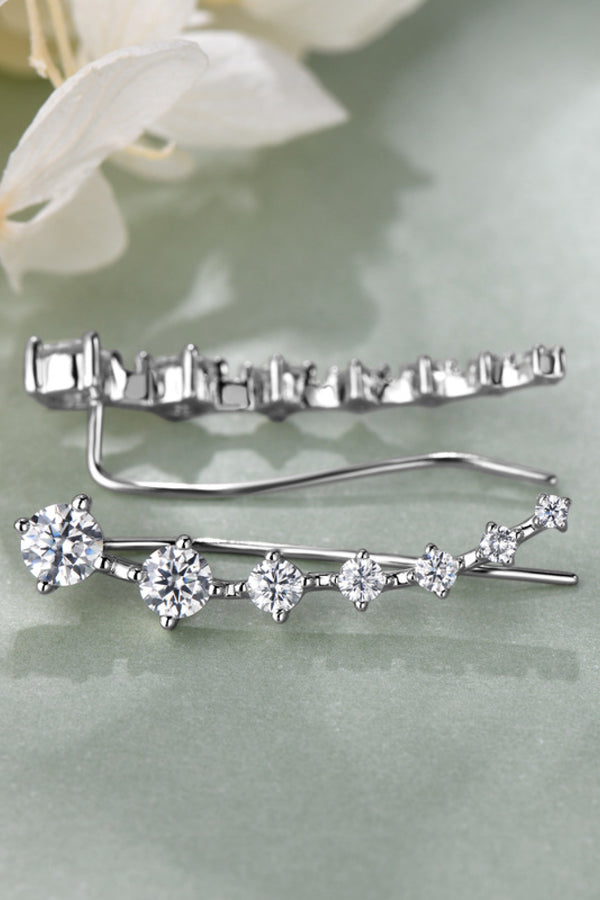 1.9 Carat Moissanite 925 Sterling Silver Earrings-Teresa's Fashionista LLC