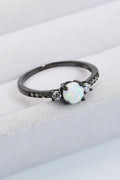 925 Sterling Silver Round Opal Ring-Teresa's Fashionista LLC