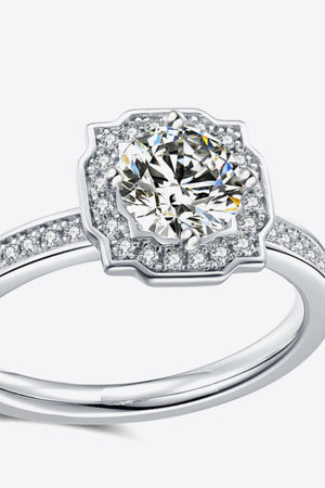 1 Carat Moissanite Platinum-Plated Ring-Teresa's Fashionista LLC