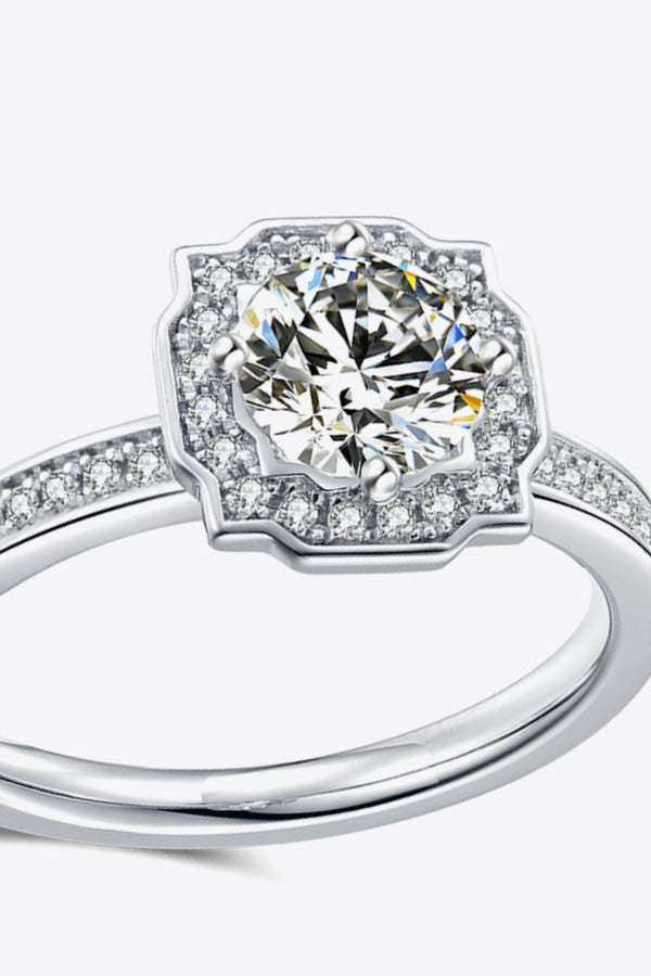 1 Carat Moissanite Platinum-Plated Ring-Teresa's Fashionista LLC