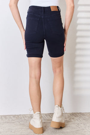 Judy Blue Full Size High Waist Tummy Control Bermuda Shorts-Teresa's Fashionista LLC