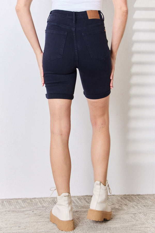 Judy Blue Full Size High Waist Tummy Control Bermuda Shorts-Teresa's Fashionista LLC
