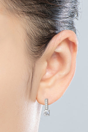 Moissanite and Zircon 925 Sterling Silver Drop Earrings-Teresa's Fashionista LLC
