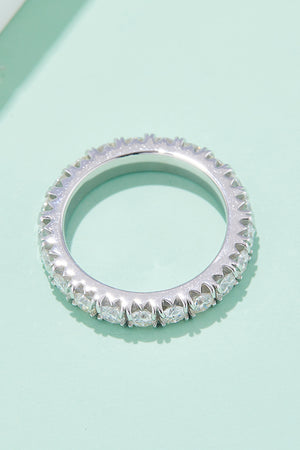 2.3 Carat Moissanite 925 Sterling Silver Eternity Ring-Teresa's Fashionista LLC