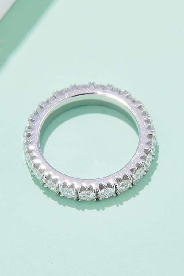 2.3 Carat Moissanite 925 Sterling Silver Eternity Ring-Teresa's Fashionista LLC