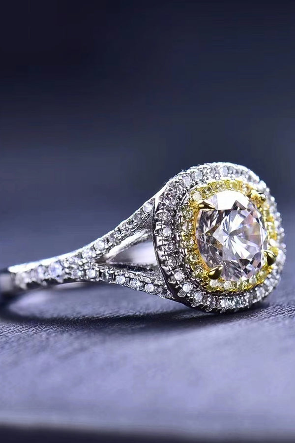 Two-Tone 1 Carat Moissanite Ring-Teresa's Fashionista LLC