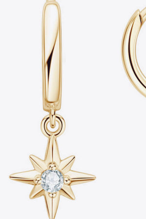 Moissanite Star Drop Earrings-Teresa's Fashionista LLC