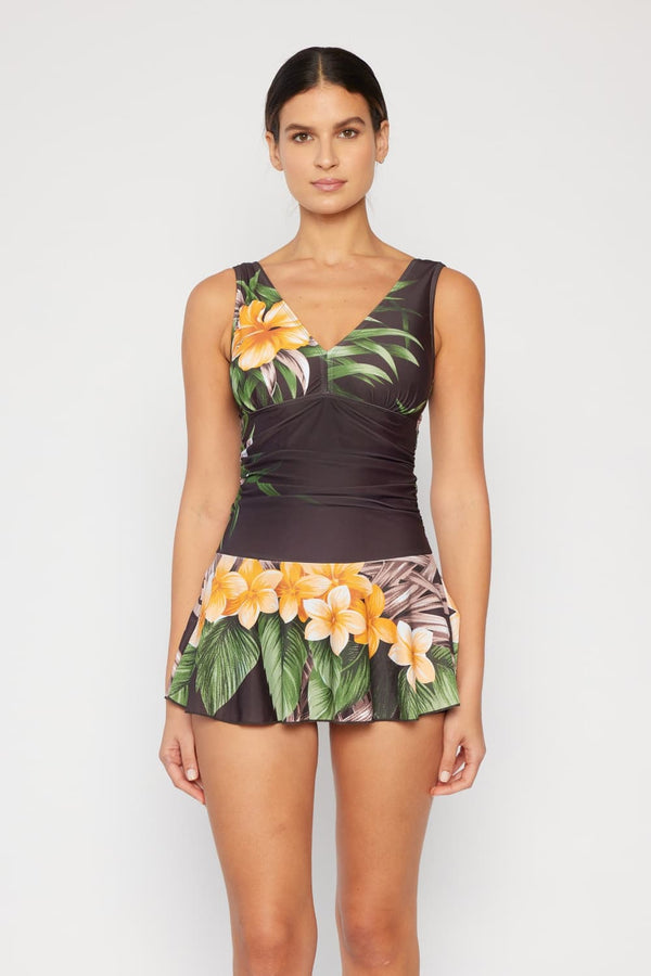 Marina West Swim Full Size Clear Waters Swim Dress in Aloha Brown-Teresa's Fashionista LLC
