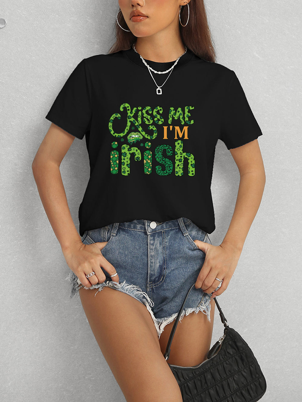 KISS ME I'M IRISH Round Neck T-Shirt-Teresa's Fashionista LLC