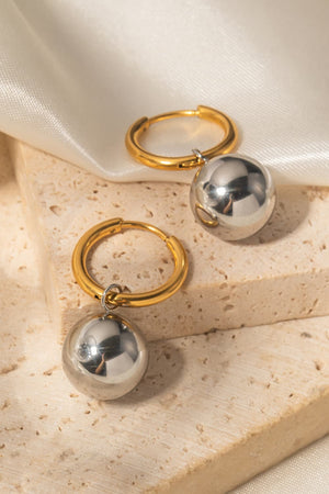 18K Gold-Plated Copper Ball Drop Earrings-Teresa's Fashionista LLC