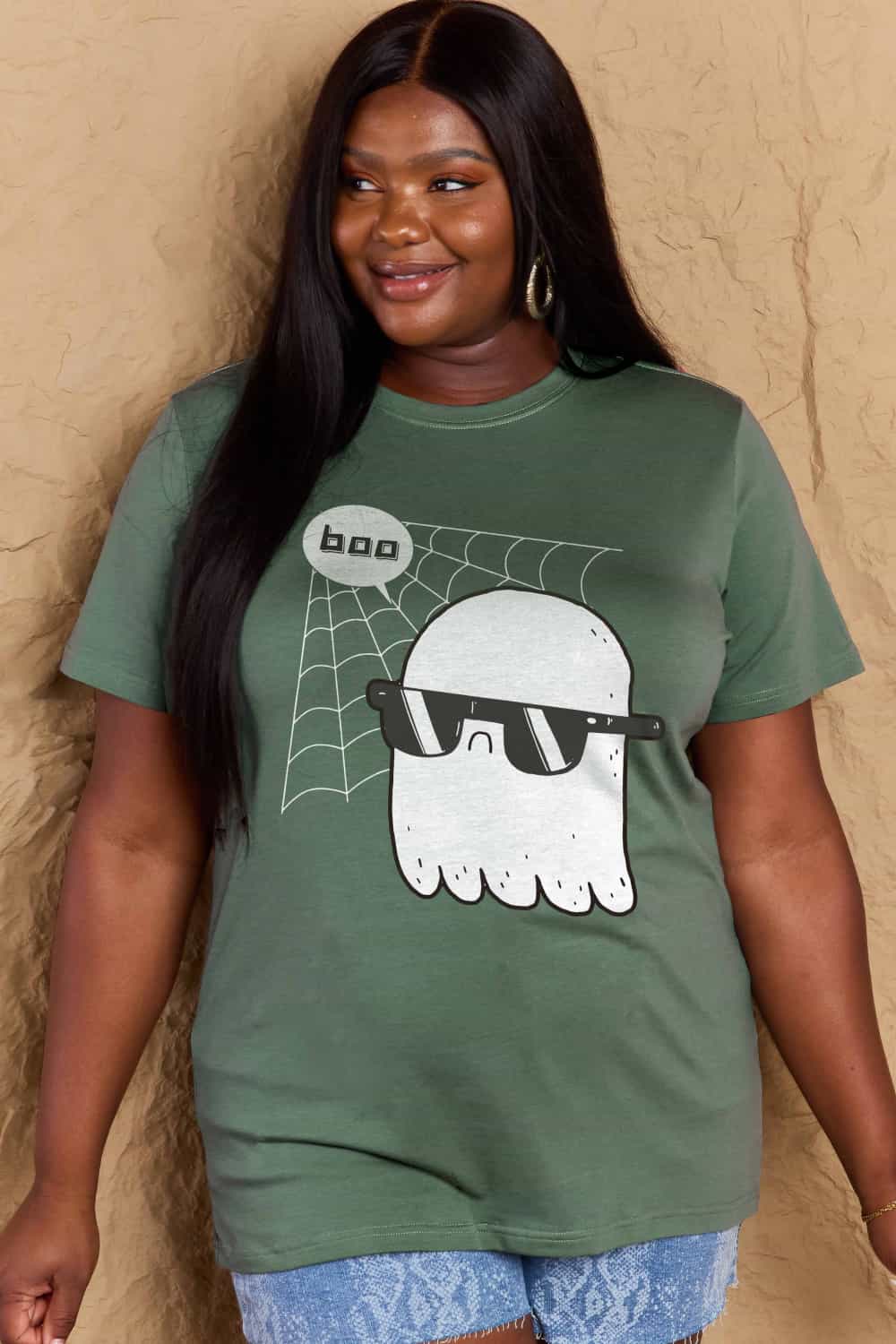 Simply Love Full Size BOO Graphic Cotton T-Shirt-Teresa&#39;s Fashionista LLC