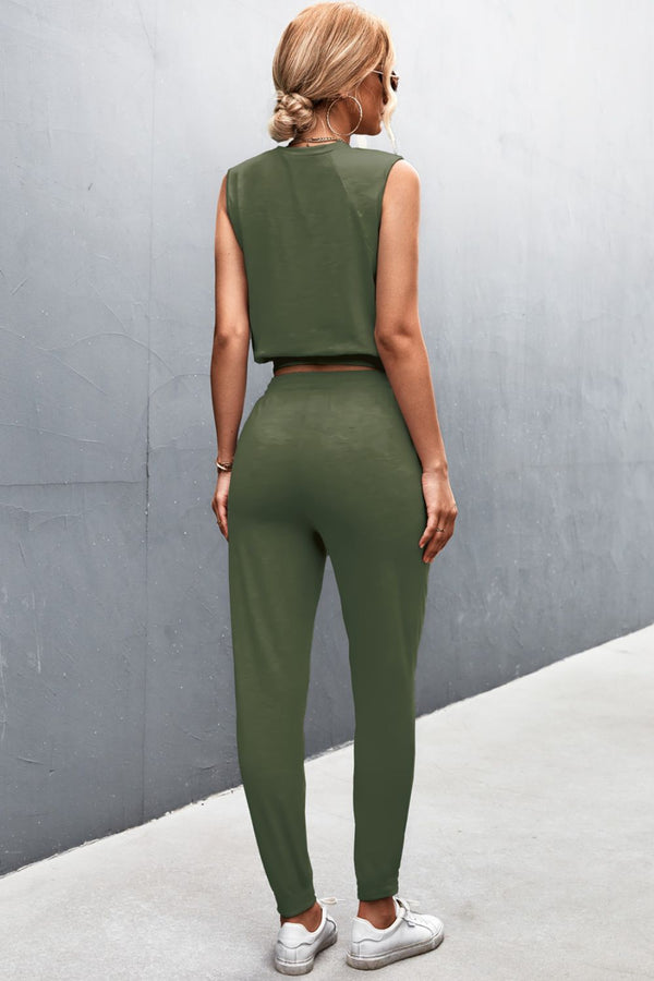 Sleeveless Top and Joggers Set-Teresa's Fashionista LLC