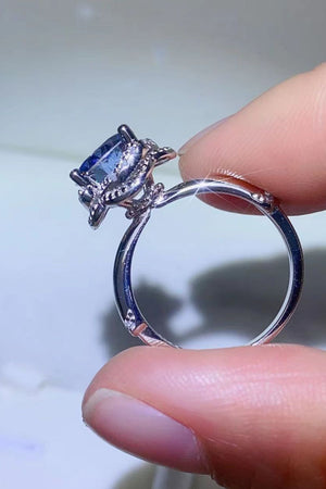 2 Carat Moissanite Contrast 925 Sterling Silver Ring-Teresa's Fashionista LLC