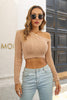 Cable-Knit One Shoulder Long Sleeve Sweater-Teresa's Fashionista LLC