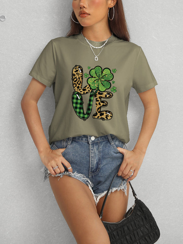 LOVE Round Neck Short Sleeve T-Shirt-Teresa's Fashionista LLC