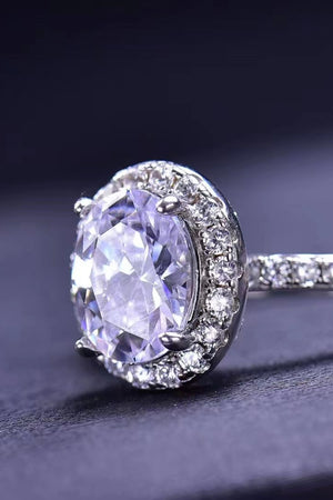 2 Carat Moissanite Platinum-Plated Ring-Teresa's Fashionista LLC