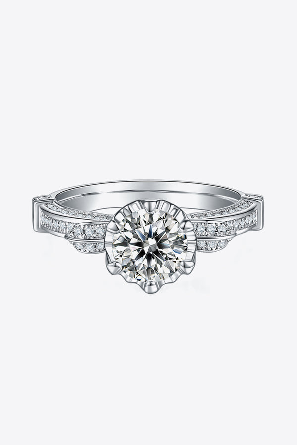 1 Carat Moissanite 925 Sterling Silver Ring-Teresa's Fashionista LLC