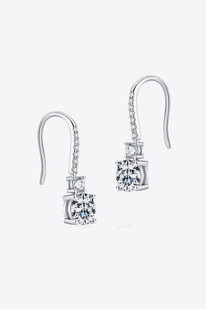 2 Carat Moissanite 925 Sterling Silver Drop Earrings-Teresa's Fashionista LLC