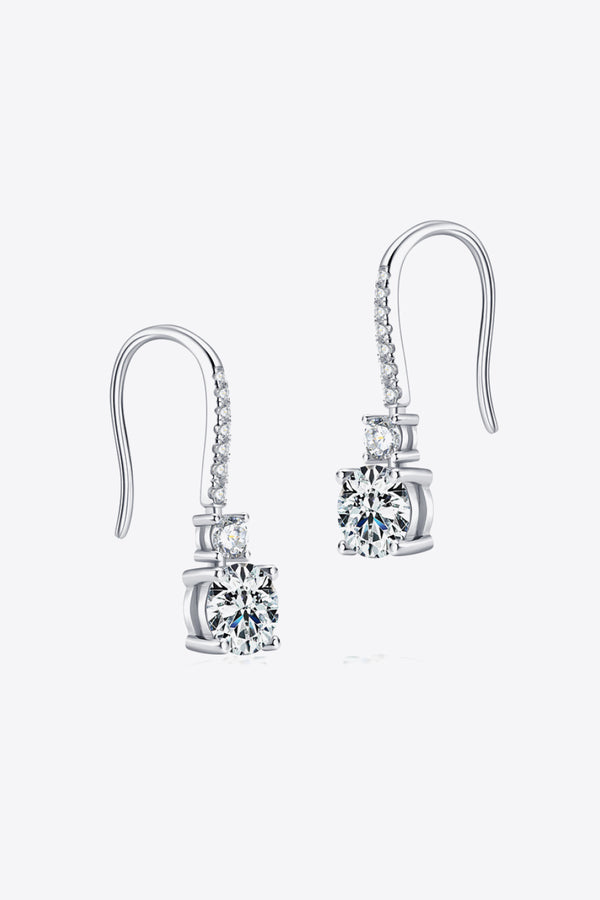 2 Carat Moissanite 925 Sterling Silver Drop Earrings-Teresa's Fashionista LLC