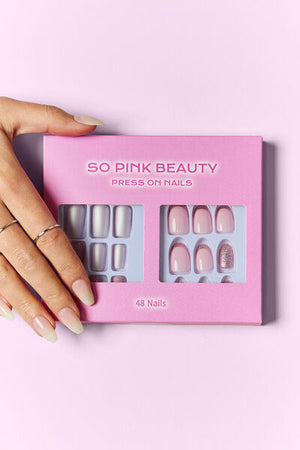 SO PINK BEAUTY Press On Nails 2 Packs-Teresa's Fashionista LLC