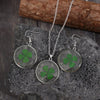 Lucky Clover Alloy Acrylic Earrings and Necklace Jewelry Set-Teresa's Fashionista LLC