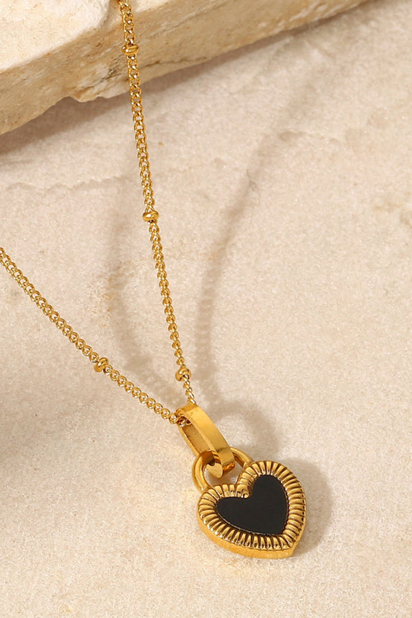 Contrast Heart Pendant Necklace-Teresa's Fashionista LLC