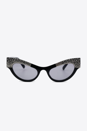 UV400 Rhinestone Trim Cat-Eye Sunglasses-Teresa's Fashionista LLC