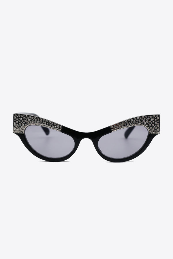 UV400 Rhinestone Trim Cat-Eye Sunglasses-Teresa's Fashionista LLC